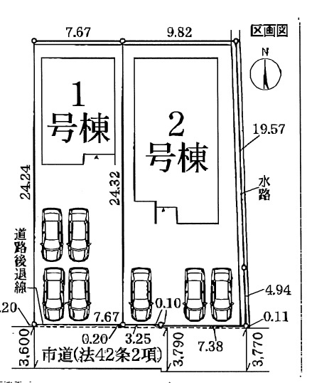 ●桜井市阿部　第5期　新築一戸建ての区画図|全２区画