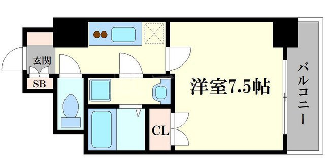 エグゼ難波南Ⅵの間取り