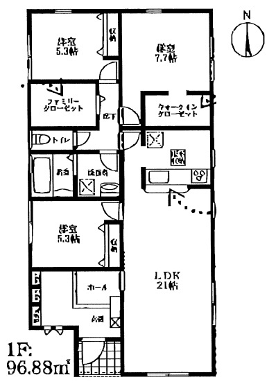 ●桜井市阿部　第5期　新築一戸建ての間取り|2号地