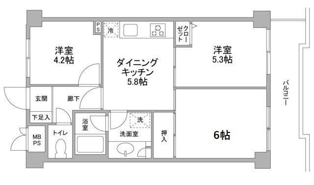 ヴェラハイツ目黒ガーデンの間取り|間取りです。
