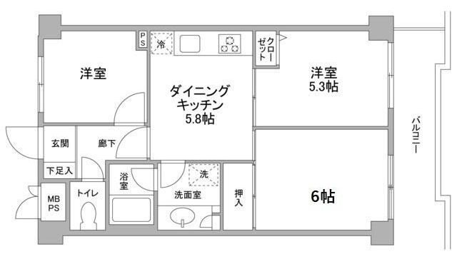 ヴェラハイツ目黒ガーデンの間取り|間取りです。