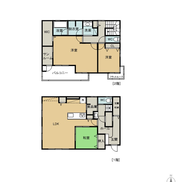 研究学園４丁目Ｍ邸の間取り