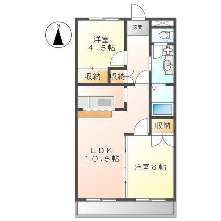 名古屋市中川区下之一色町字宮分のアパートの間取り