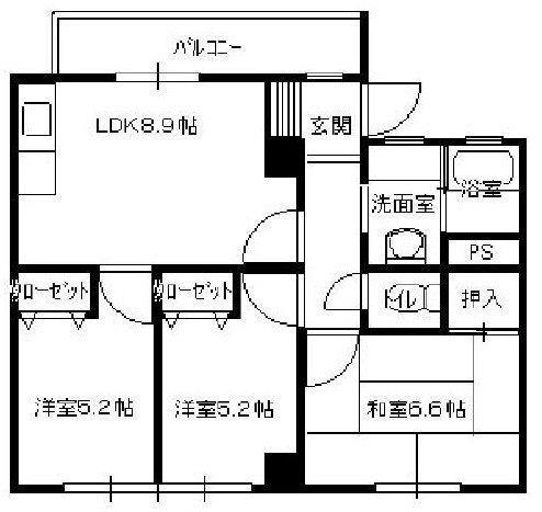 ピアシティ朝霧の間取り