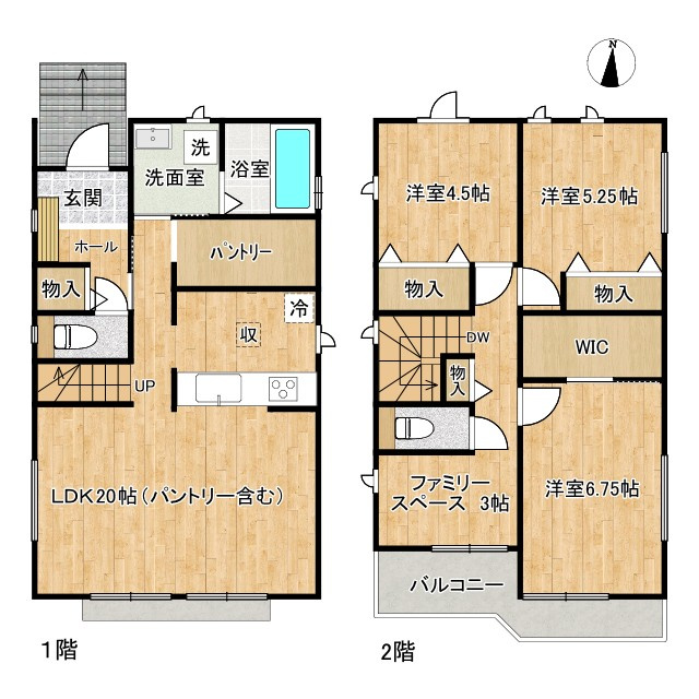 枚方市渚栄町　新築戸建ての間取り|3LDK、土地面積114.83㎡、建物面積95.22㎡