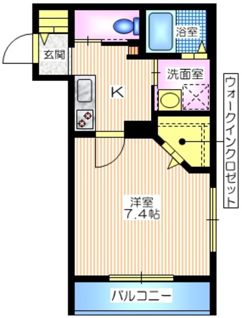 ボヌール横浜の間取り|2階南西向き角部屋2面採光　ゆとりの洋室7.4帖