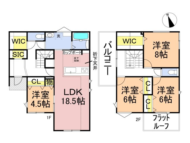 タマタウン　岐阜市則武（則武小）　全3区画分譲の間取り|■1号棟　■ヤマダ不動産　株式会社リライフ　
■夢のマイホーム購入をフルサポートします！