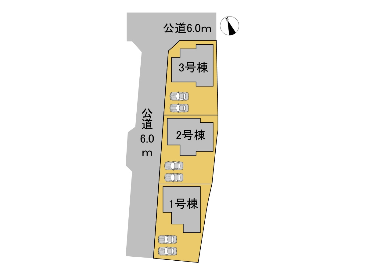 タマタウン　岐阜市則武（則武小）　全3区画分譲の区画図|■区画図
■YAMADA電機の　ヤマダ不動産　株式会社リライフ　
いつでもお問合わせ下さい。