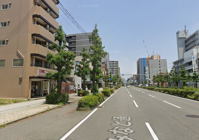 港区夕凪　売土地の前面道路含む現地写真