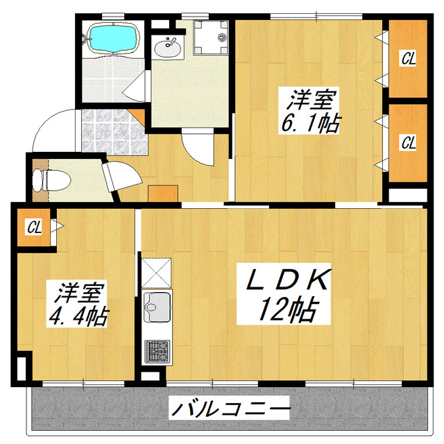 フレシア駒込の間取り|風通し良好な間取りです