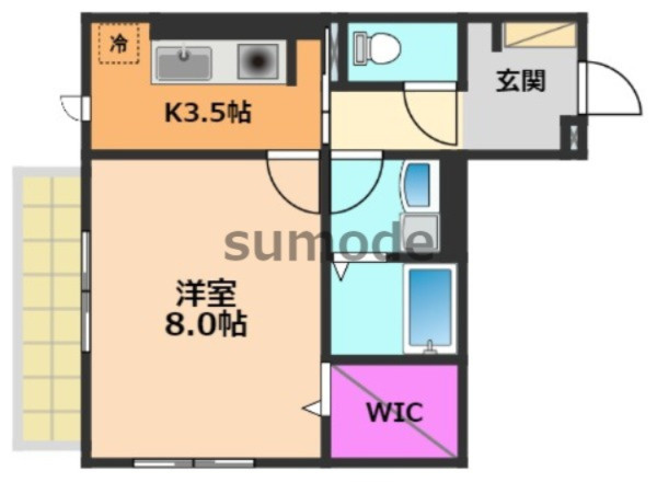 茨木市田中町のアパートの間取り