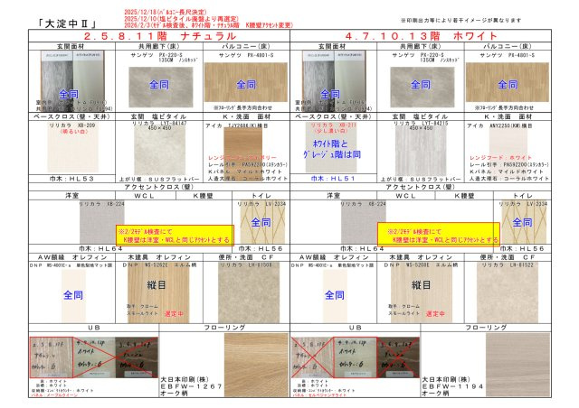 大阪市北区大淀中５丁目の賃貸マンションのその他|カラー表