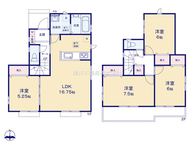 八王子市　富士見町　新築一戸建ての間取り|～南向き4LDK　陽当たり良好、洗濯物や布団をタップリ干せるワイドバルコニー～