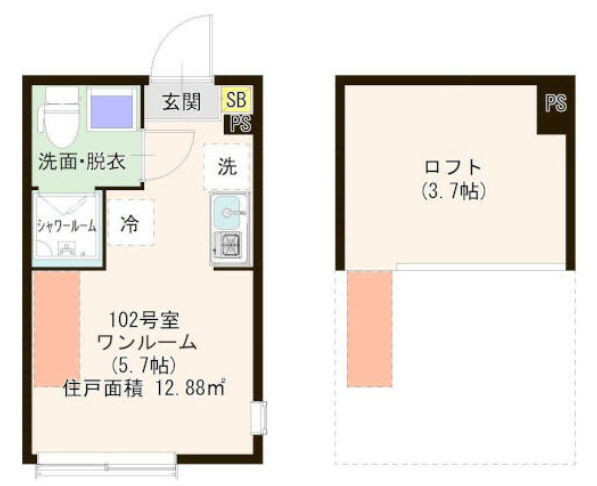 板橋区仲町のアパートの間取り