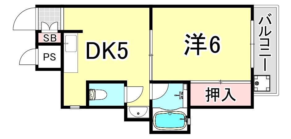 尼崎市武庫町２丁目のアパートの間取り