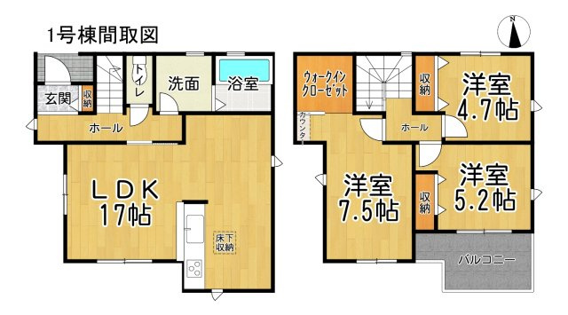 リーブルファイン新舞子第4　1号棟の間取り|○●間取り図●○