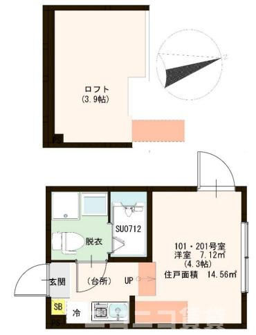 足立区梅田５丁目のアパートの間取り