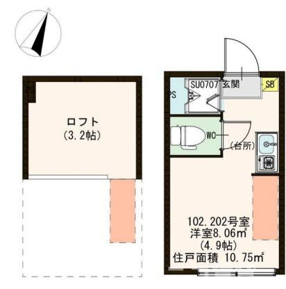 豊島区池袋２丁目のアパートの間取り|
