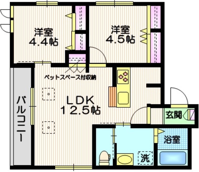 Ｌａ　Ｃｈｏｕｅｔｔｅ　Ａの間取り|間取り図