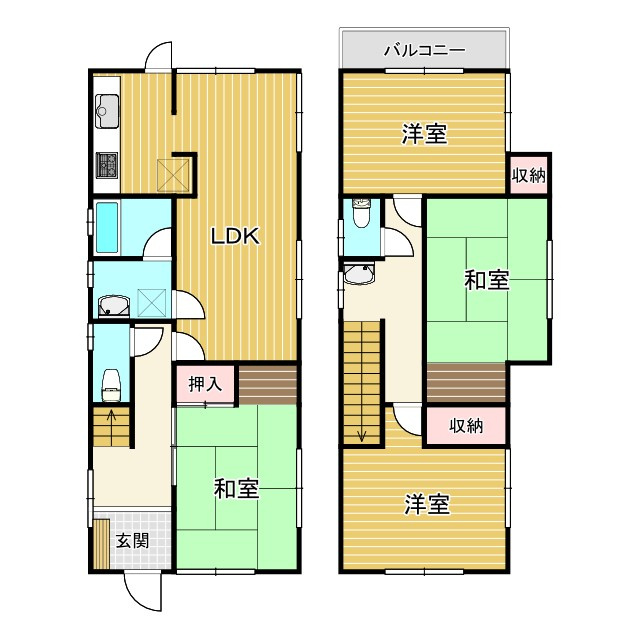 西条市明屋敷116　中古住宅の間取り