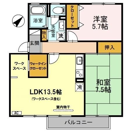 高石市取石１丁目のハイツの間取り
