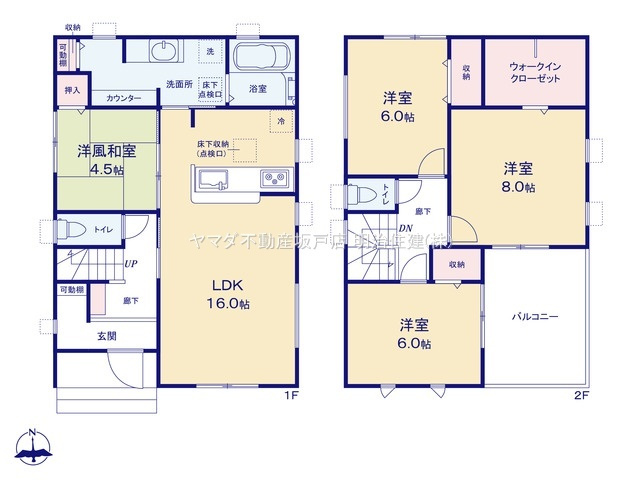 東松山市松葉町　新築戸建の間取り