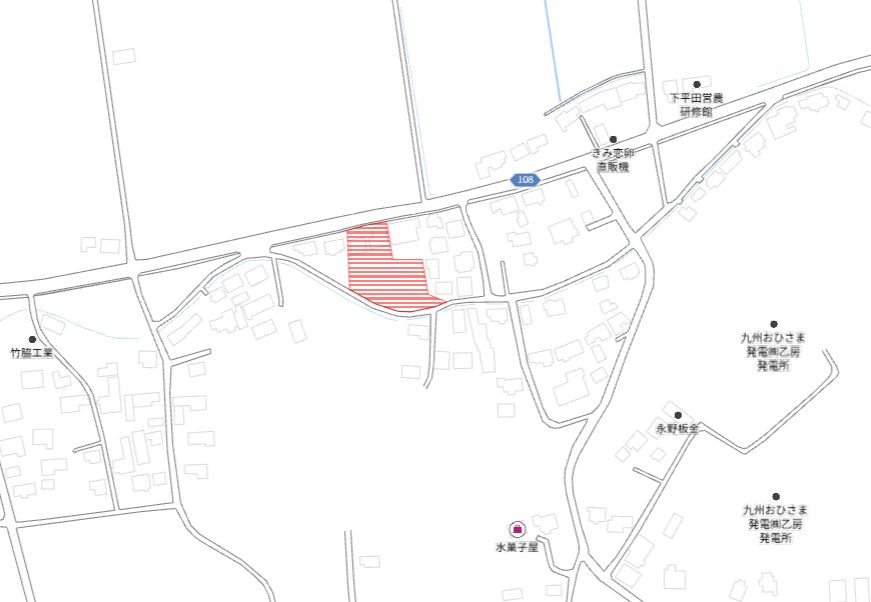 都城市乙房町の売地の土地図