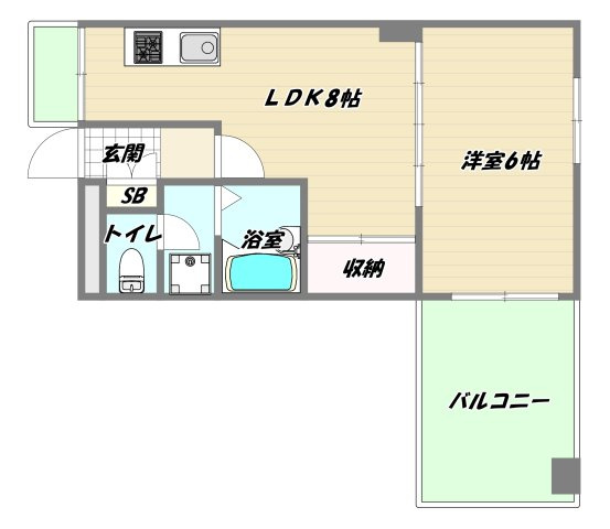 大阪市淀川区宮原１丁目の賃貸マンションの間取り
