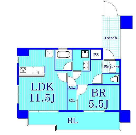 横浜市南区吉野町３丁目の賃貸マンションの間取り|1LDKの使いやすい間取りです。