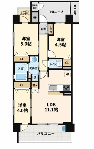 プレサンス　ロジェ　名古屋浅間町ザ・レジデンスの間取り