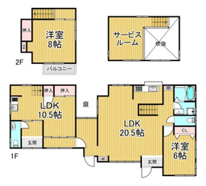 川西市平野3丁目戸建ての間取り