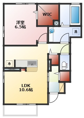 D-room﨔　A棟の間取り