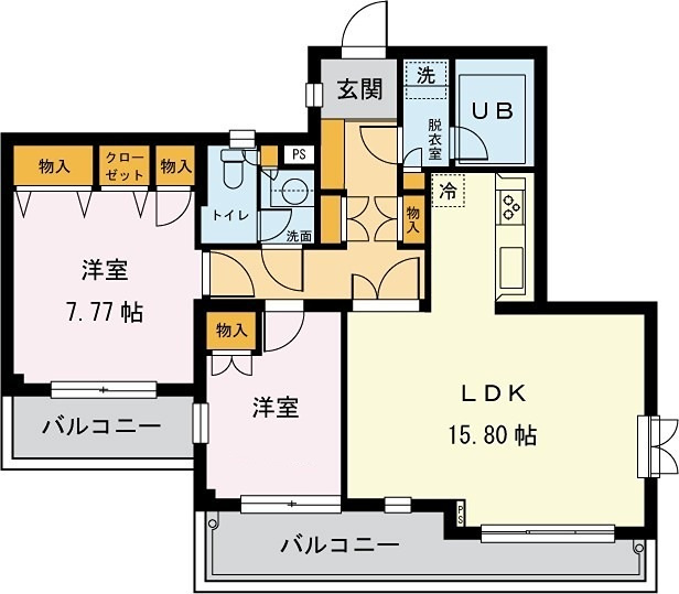 ビューラー八成山 の間取り|間取りです。