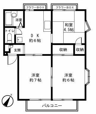 ジュネス十日市場Ａ棟の間取り