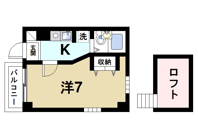 シティパレスやすらぎの道Ｐ６の間取り|お一人暮らしにピッタリの1Ｋのお部屋です。