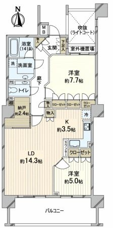 クレアトール代々木大山町の間取り