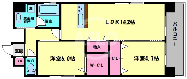 ルヴィエール都島の間取り|ルヴィエール都島　開放感のある間取り