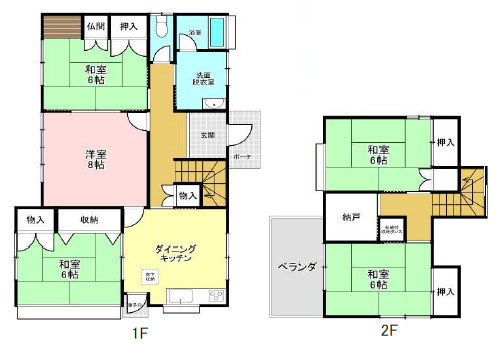 加古川市尾上町口里　中古戸建の間取り|5DK＋納戸です。