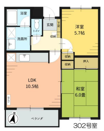 小平市小川町１丁目の賃貸マンションの間取り