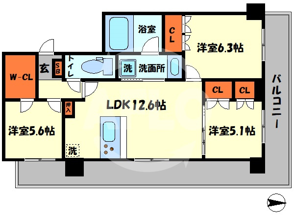 GRAND VILLASSE 福島（グランドヴィラッセ福島）の間取り|GRAND VILLASSE 福島　間取り