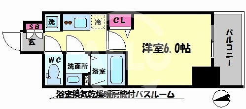 プレサンス天満橋トラッドの間取り|プレサンス天満橋トラッド　間取り