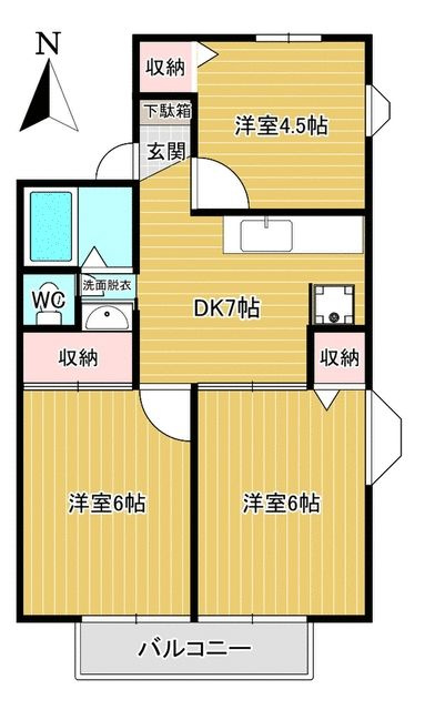 吉喜ハイツの間取り