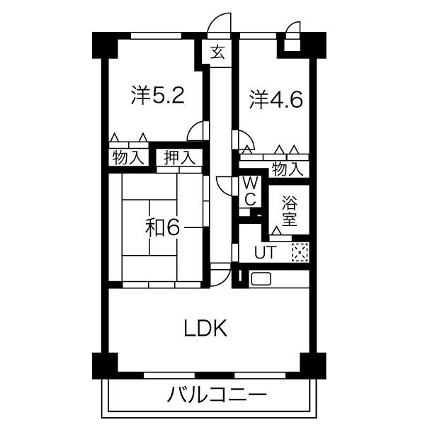 ソレアードうねのの間取り