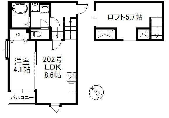 【間取り】 | ポラリス箱崎5