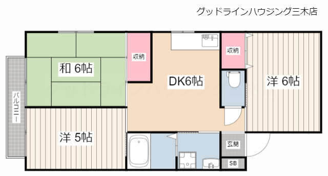 モナーク広野1号棟の間取り