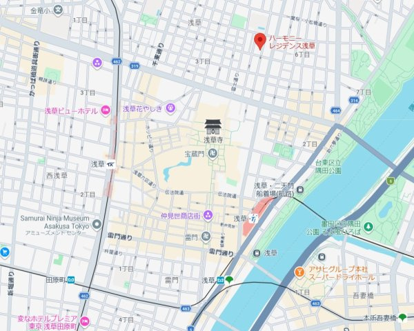 HARMONY RESIDENCE浅草の地図
