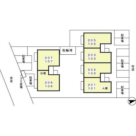クレール天神 Aの区画図