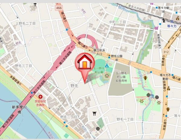 世田谷野毛レジデンスの地図