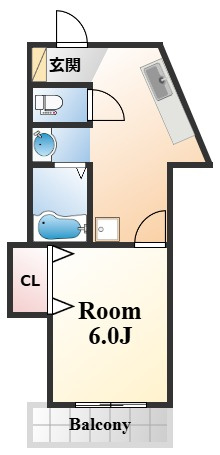芦屋市精道町の賃貸マンションの間取り