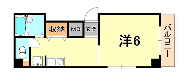 神戸市灘区福住通４丁目の賃貸マンションの間取り
